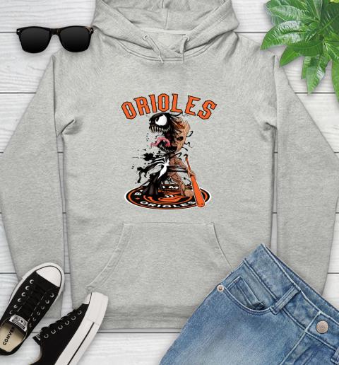 MLB Baltimore Orioles Baseball Venom Groot Guardians Of The Galaxy Youth Hoodie