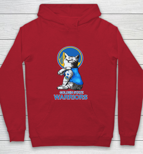 NBA Basketball My Cat Loves Golden State Warriors Youth Hoodie 7
