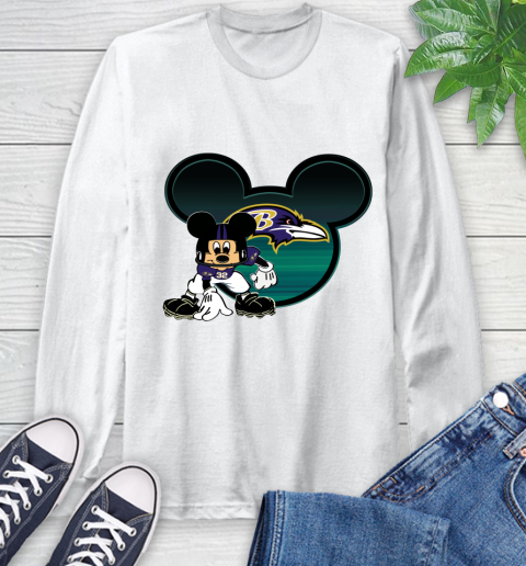 NFL Baltimore Ravens Mickey Mouse Disney Football T Shirt Long Sleeve T-Shirt