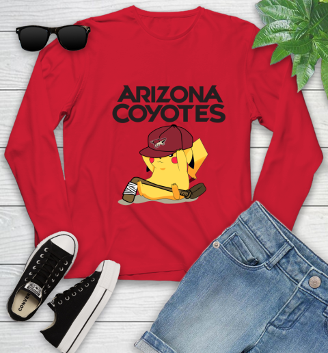 NHL Pikachu Hockey Sports Arizona Coyotes Youth Long Sleeve 11