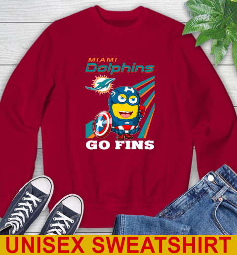 NFL Football Miami Dolphins Captain America Marvel Avengers Minion Shirt Sweatshirt 9
