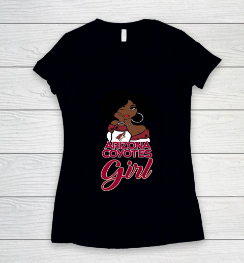 Arizona Coyotes Girl NHL Women's V-Neck T-Shirt