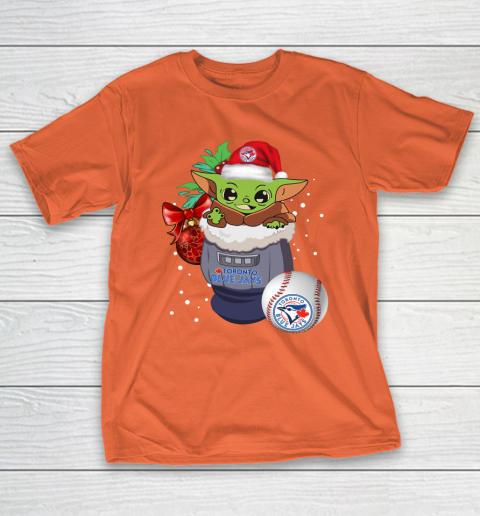 Toronto Blue Jays Christmas Baby Yoda Star Wars Funny Happy MLB T-Shirt 6
