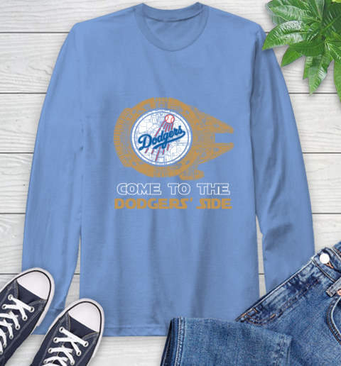MLB Come To The Los Angeles Dodgers Side Star Wars Baseball Sports Long Sleeve T-Shirt 12