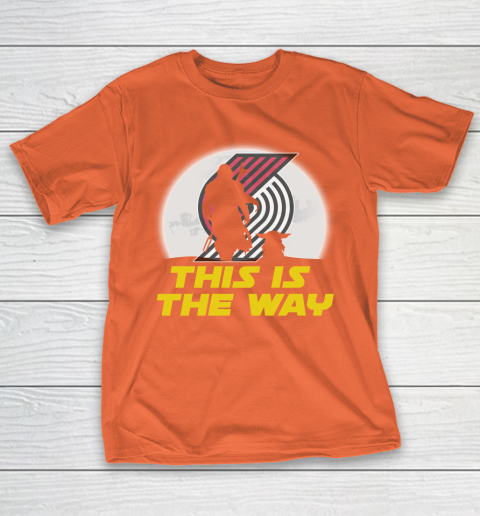 Portland Trail Blazers NBA Basketball Star Wars Yoda And Mandalorian This Is The Way T-Shirt 4