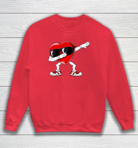Dabbing Heart Funny Gifts Mens Kids Boys Valentines Day Sweatshirt 6