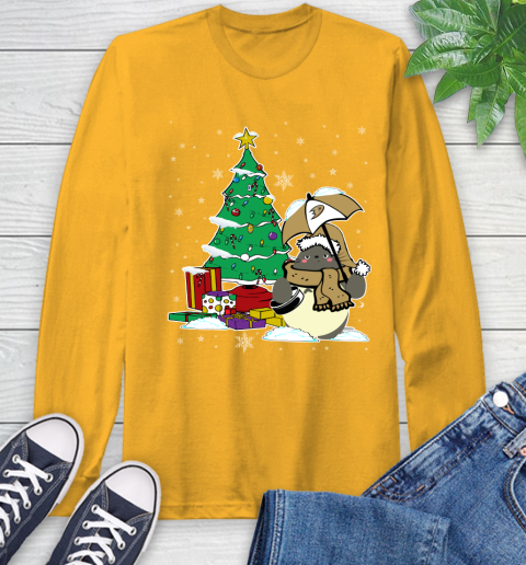 Anaheim Ducks NHL Hockey Cute Tonari No Totoro Christmas Sports Long Sleeve T-Shirt 2