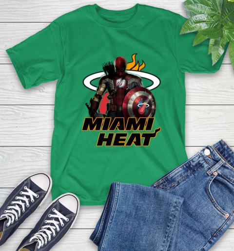 Miami Heat NBA Basketball Captain America Thor Spider Man Hawkeye Avengers T-Shirt 7