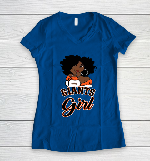 San Francisco Giantss Girl MLB Women's V-Neck T-Shirt 9
