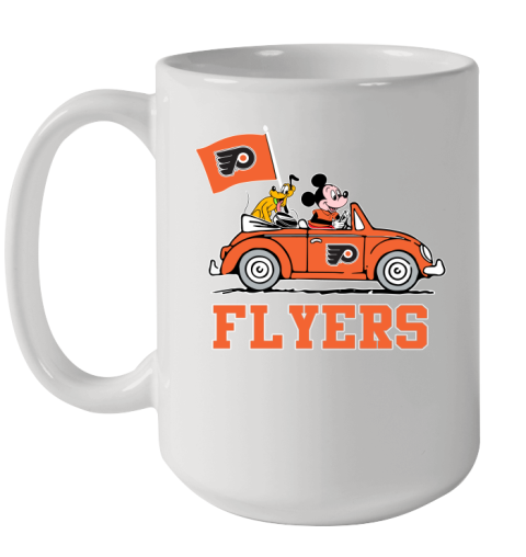 NHL Hockey Philadelphia Flyers Pluto Mickey Driving Disney Shirt Ceramic Mug 15oz
