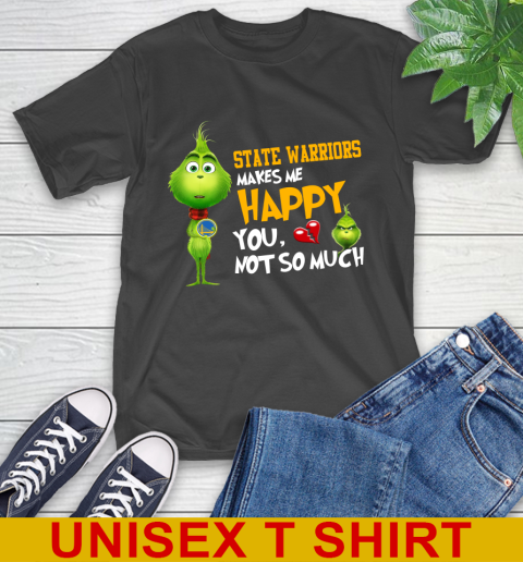 NBA Golden State Warriors Makes Me Happy You Not So Much Grinch Basketball Sports T-Shirt