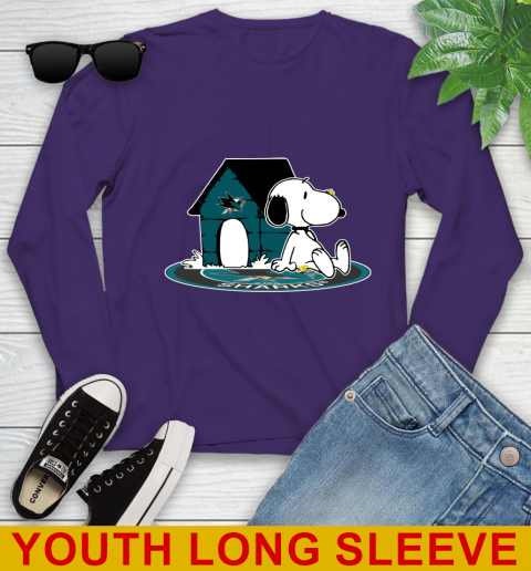 NHL Hockey San Jose Sharks Snoopy The Peanuts Movie Shirt Youth Long Sleeve 5
