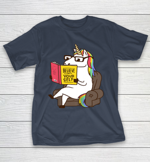 Unicorn Shirt Believe in Yourself Motivational Book Lover T-Shirt 16