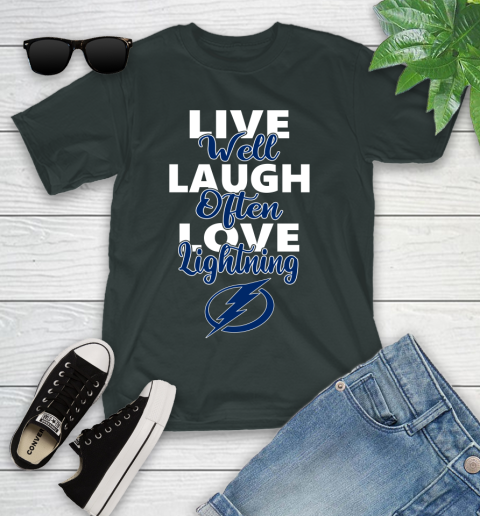 NHL Hockey Tampa Bay Lightning Live Well Laugh Often Love Shirt Youth T-Shirt 5