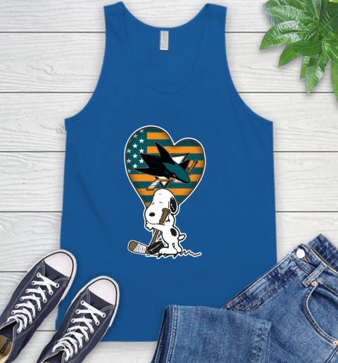 San Jose Sharks NHL Hockey The Peanuts Movie Adorable Snoopy Tank Top 5
