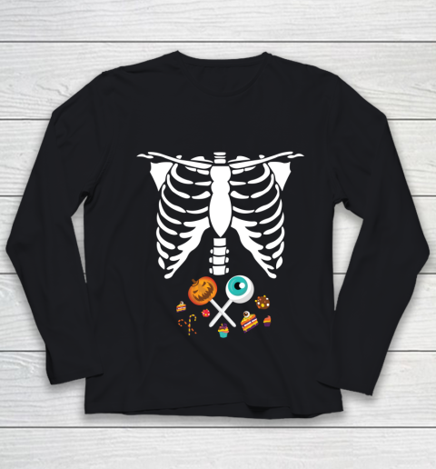 Halloween Skeleton Candy Funny X Ray Kids Boys Girls Gift Youth Long Sleeve