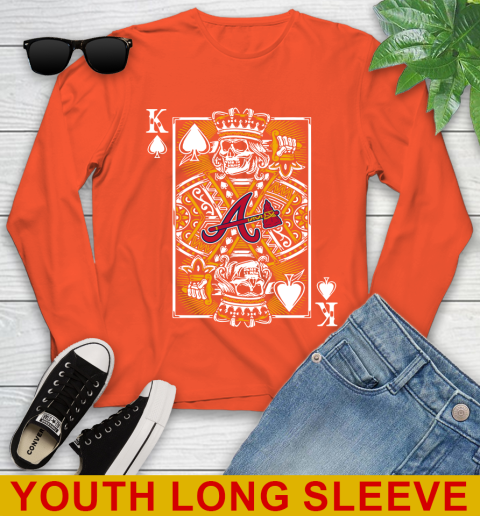 Atlanta Braves MLB Baseball The King Of Spades Death Cards Shirt Youth Long Sleeve 3