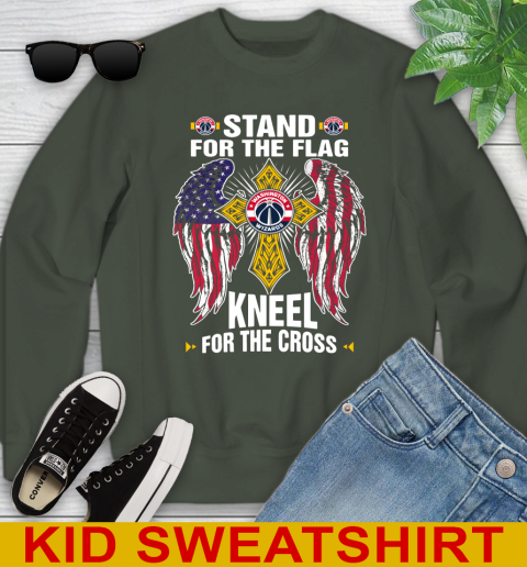 NBA Basketball Washington Wizards Stand For Flag Kneel For The Cross Shirt Youth Sweatshirt 8