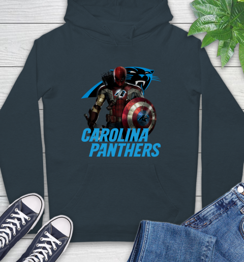 NFL Captain America Thor Spider Man Hawkeye Avengers Endgame Football Carolina Panthers Hoodie 7