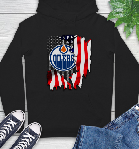 Edmonton Oilers NHL Hockey American Flag Hoodie