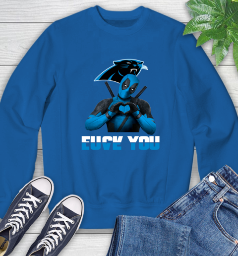 NHL Carolina Panthers Deadpool Love You Fuck You Football Sports Sweatshirt 9