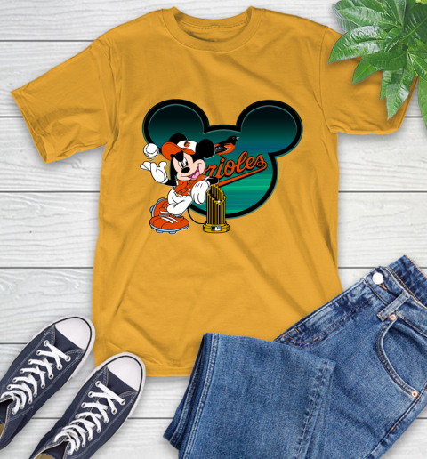 MLB Baltimore Orioles The Commissioner's Trophy Mickey Mouse Disney T-Shirt 3