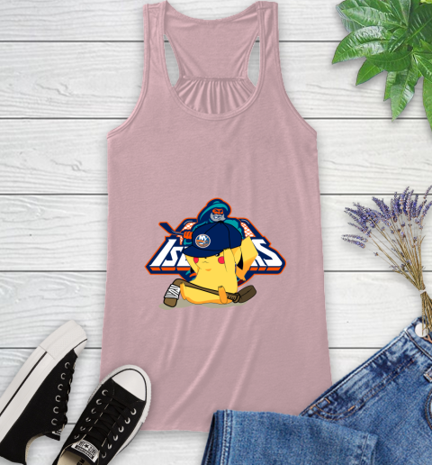 NHL Pikachu Hockey Sports New York Islanders Racerback Tank 11