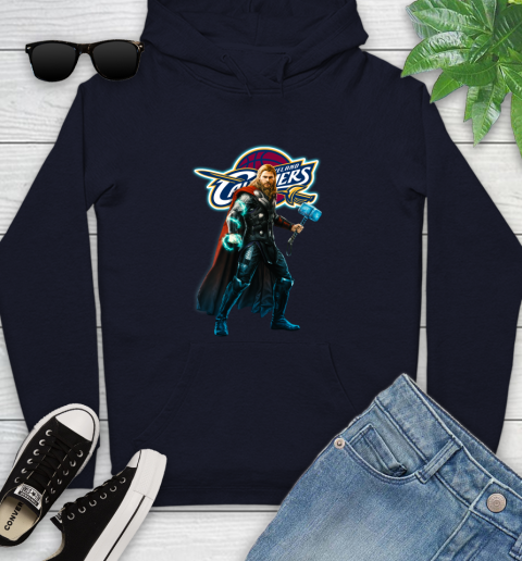NBA Thor Avengers Endgame Basketball Cleveland Cavaliers Youth Hoodie 4