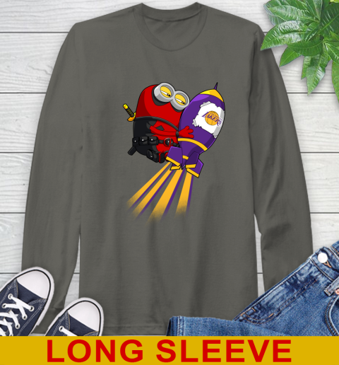 NBA Basketball Los Angeles Lakers Deadpool Minion Marvel Shirt Long Sleeve T-Shirt 11 NBA Basketball Los Angeles Lakers Deadpool Minion Marvel Shirt Long Sleeve T-Shirt - Image 11