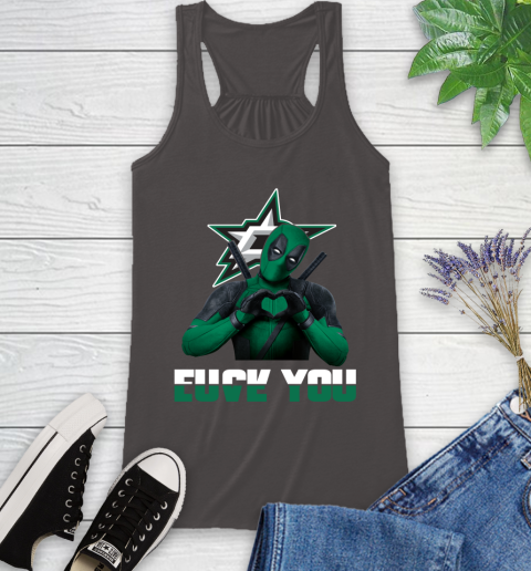 NHL Dallas Stars Deadpool Love You Fuck You Hockey Sports Racerback Tank 11