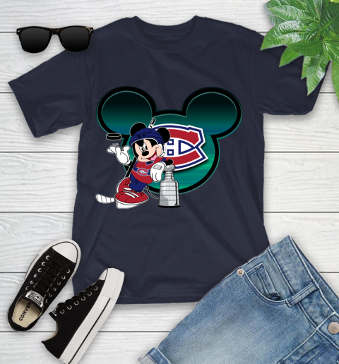 NHL Montreal Canadiens Stanley Cup Mickey Mouse Disney Hockey T Shirt Youth T-Shirt 3