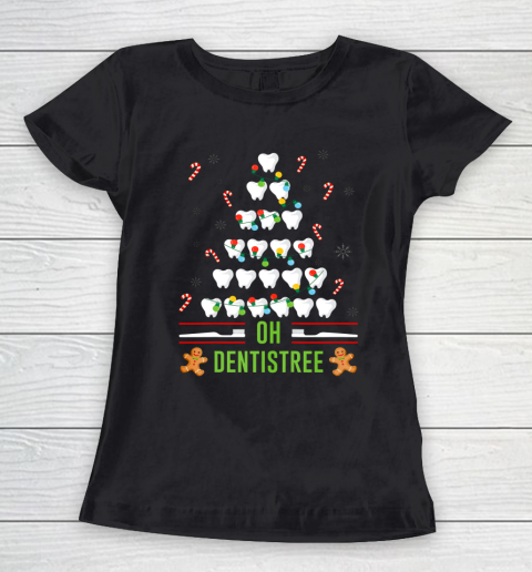 Oh Dentistree Teeth Christmas Tree Dentist Xmas Women's T-Shirt
