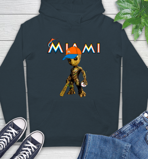MLB Miami Marlins Groot Guardians Of The Galaxy Baseball Hoodie 7