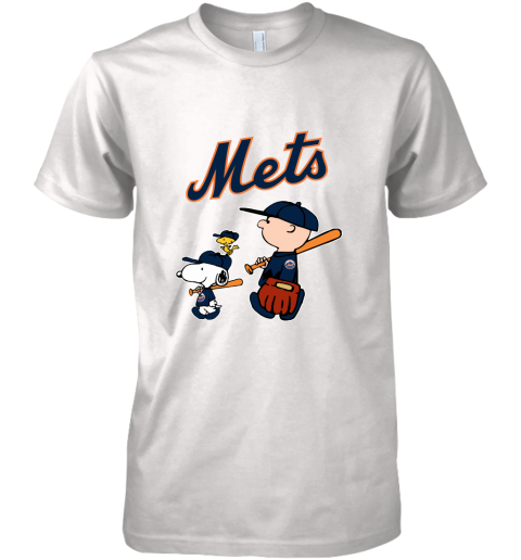 New York Mets Let's Play Baseball Together Snoopy MLB Premium Men's T-Shirt