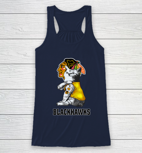 NHL My Cat Loves Chicago Blackhawks Hockey Racerback Tank 8
