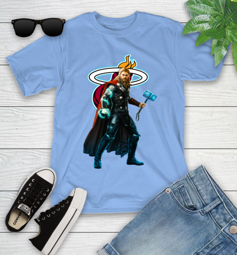 NBA Thor Avengers Endgame Basketball Miami Heat Youth T-Shirt 11