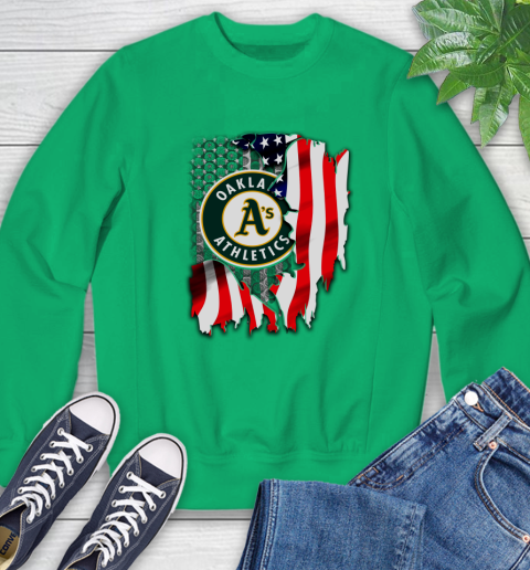 Oakland Athletics MLB Baseball American Flag Sweatshirt 7