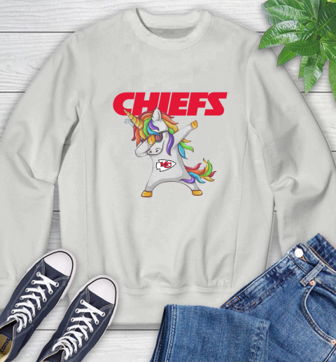 Kansas City Chiefs NFL Football Funny Unicorn Dabbing Sports Sweatshirt 5