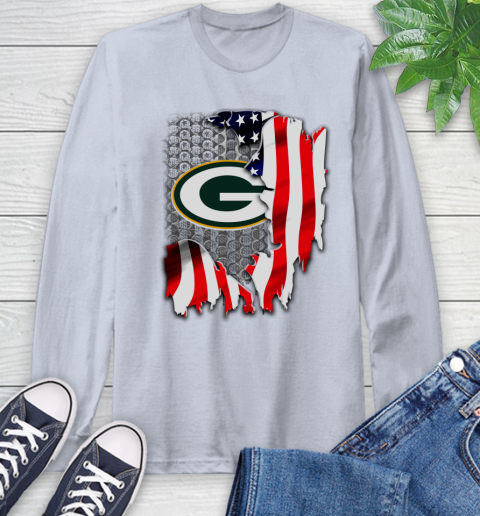 Green Bay Packers NFL Football American Flag Long Sleeve T-Shirt 6