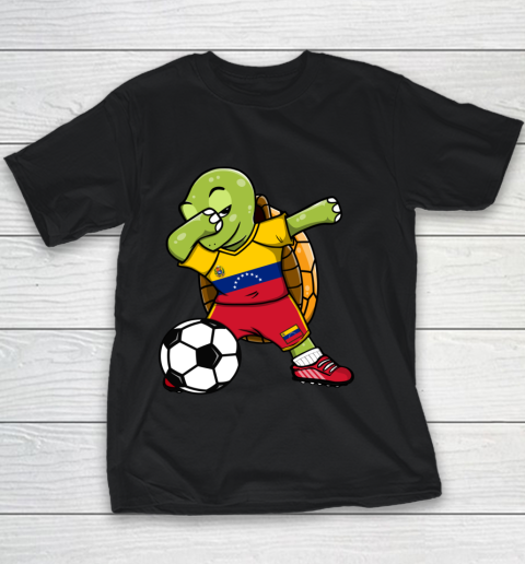 Dabbing Turtle Venezuela Soccer Fans Jersey Flag Football Youth T-Shirt