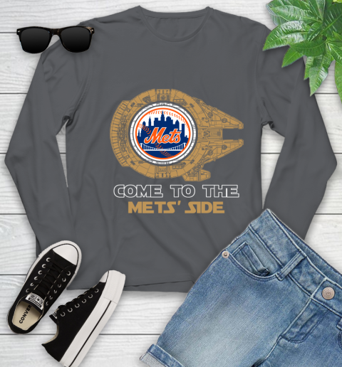 MLB Come To The New York Mets Side Star Wars Baseball Sports Youth Long Sleeve 9