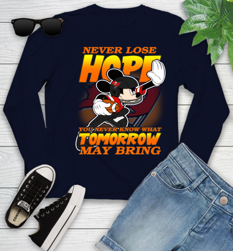 Tampa Bay Buccaneers NFL Football Mickey Disney Never Lose Hope Youth Long Sleeve 2