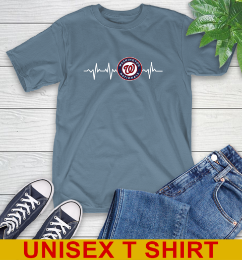Washington Nationals MLB Baseball Heart Beat Shirt T-Shirt 8