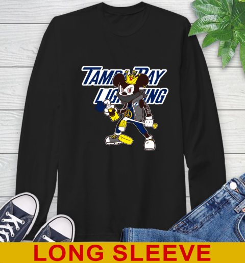 Tampa Bay Lightning NHL Hockey Mickey Peace Sign Sports Long Sleeve T-Shirt 2