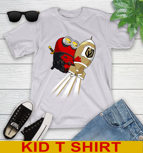 NHL Hockey Vegas Golden Knights Deadpool Minion Marvel Shirt Youth T-Shirt 4