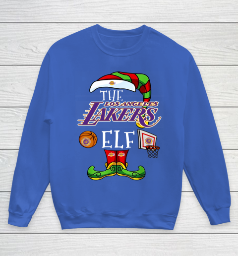 Los Angeles Lakers Christmas ELF Funny NBA Youth Sweatshirt 6
