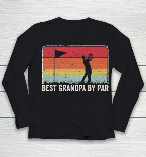 Grandpa Funny Gift Apparel  Best Grandpa By Par Vintage Retro Golf Youth Long Sleeve