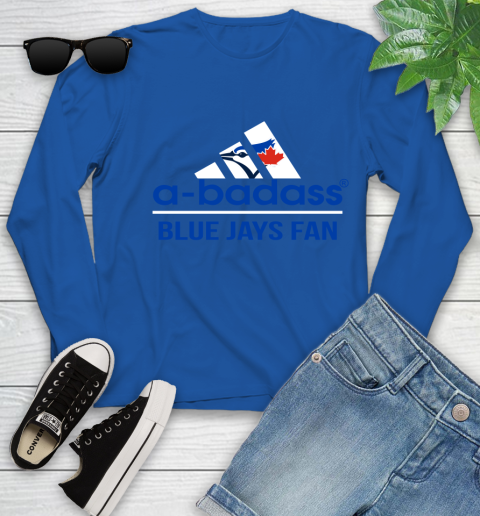 MLB A Badass Toronto Blue Jays Fan Adidas Baseball Sports Youth Long Sleeve 10