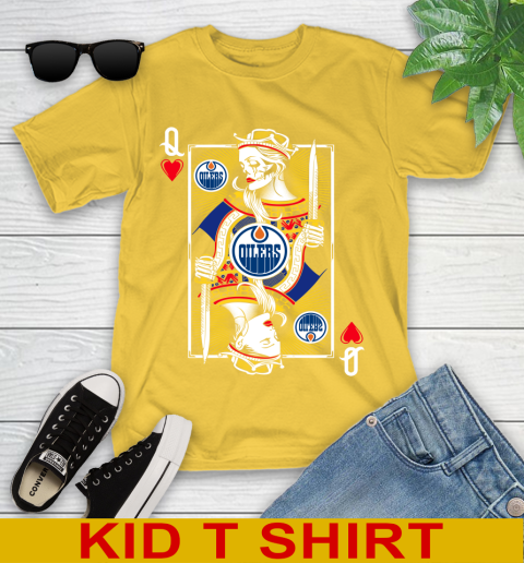 NHL Hockey Edmonton Oilers The Queen Of Hearts Card Shirt Youth T-Shirt 9