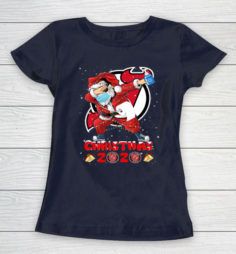 New Jersey Devils Funny Santa Claus Dabbing Christmas 2020 NHL Women's T-Shirt 2